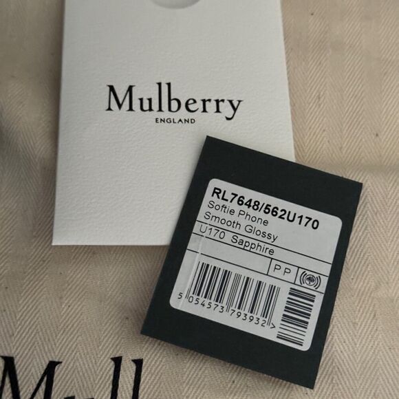Mulberry Softie Phone Pouch Glossy Smooth Sapphire NWT - Picture 14 of 14